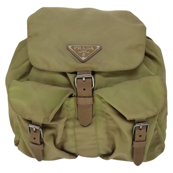 Prada Re-Nylon Khaki Synthetic Backpack Bag (Pre-Owned) - Picture 1 of 16